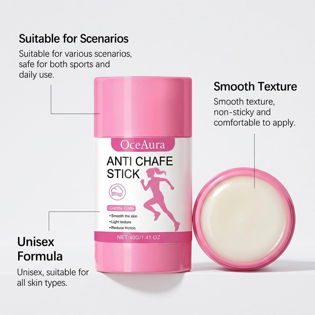 Oceaura Skin Soothing Anti-Friction Stick, Sports Friction Relief Balm, Reduces Irritation, Refreshing Non-Sticky, Portable