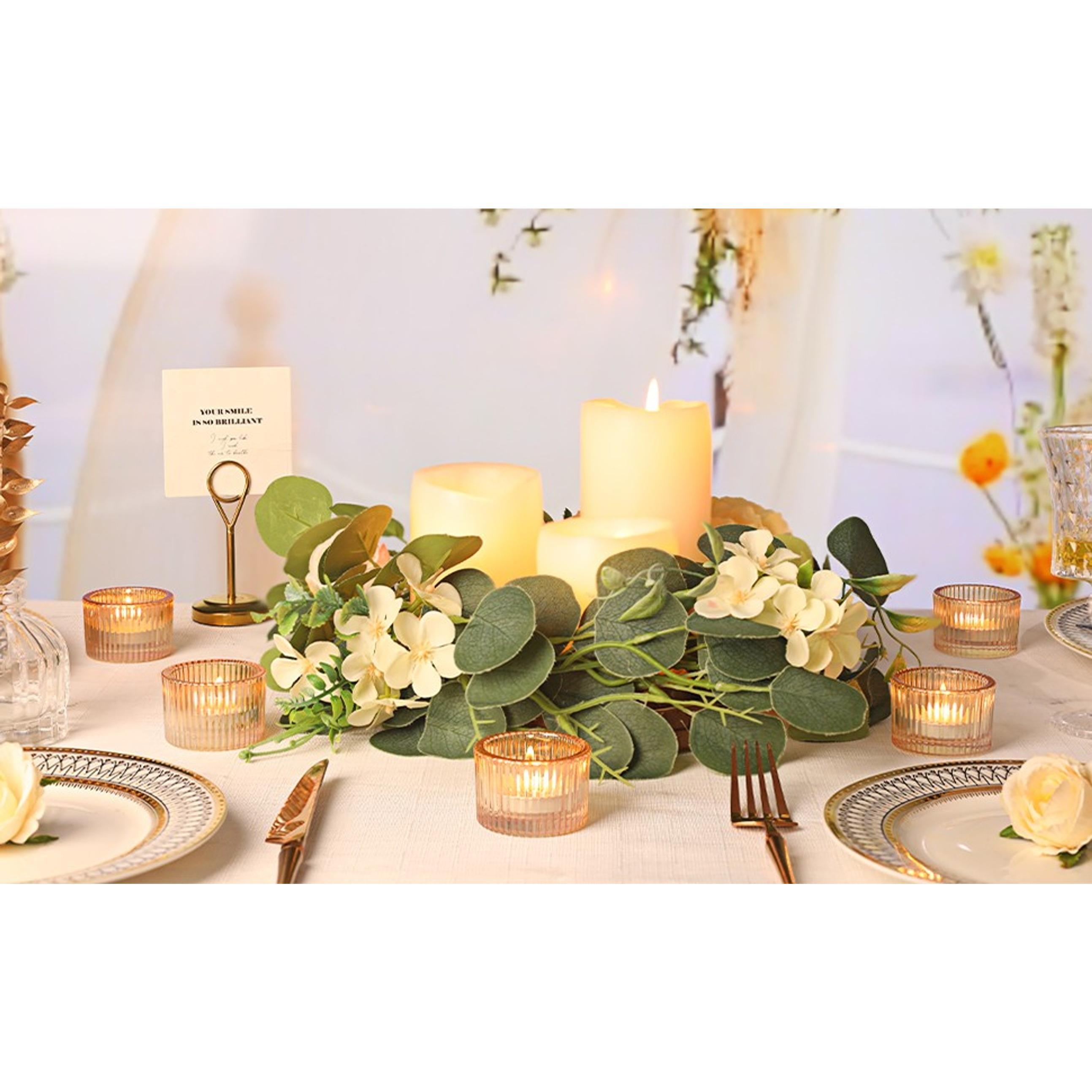 12 Pcs Gold Tealight Candle Holder 2'' x 1.4'', Small Votive Candle Holders for Table Centerpiece, Glass Tea Light Candle Holders for Party, Home and Wedding Decor