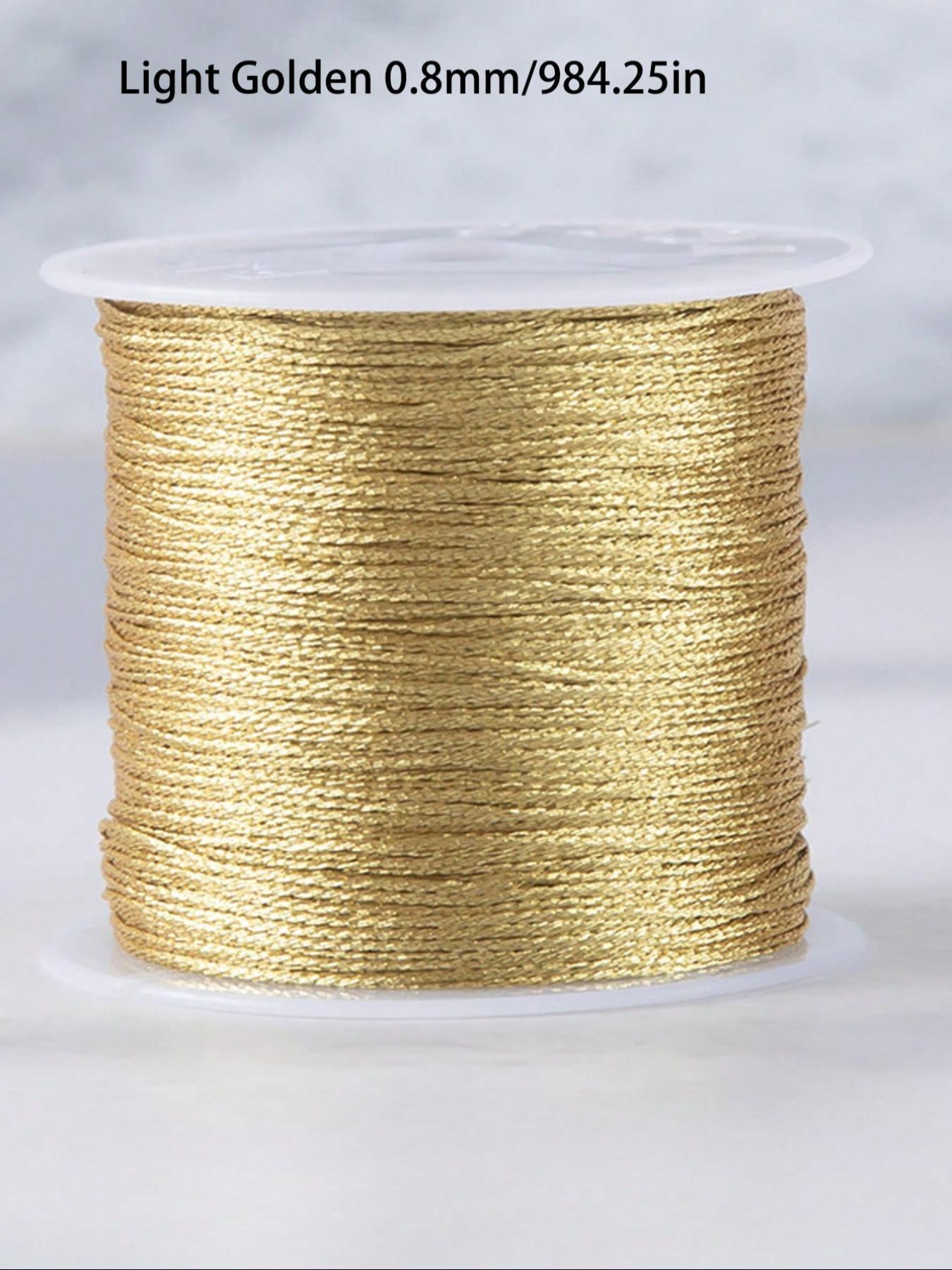 Gold/Silver Thread Macrame Cord Rope Braided String For Bracelet Necklace DIY Tassels Beading Shamballa String Jewelry Making