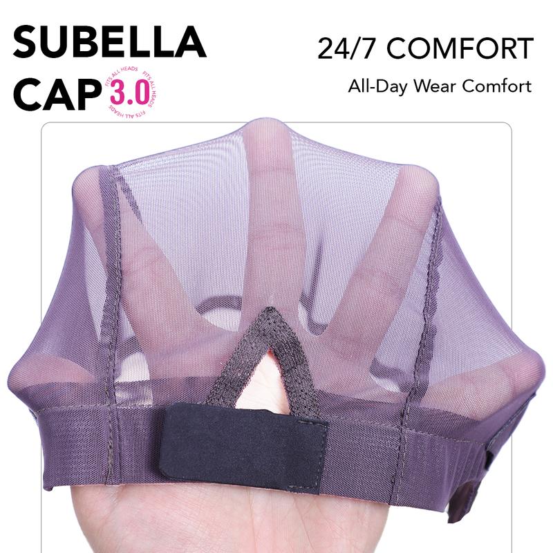 Subella Hair All-Day Wear Comfort Real Glueless 8x5 HD Lace Side Part Wig 200% Density Hair Loose Body Wave Lace Front Wigs Human Hair Pre Cut Plucked Lace Frontal Natural Black Color