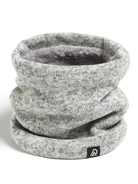 Unisex Fall Winter Windproof Knit Scarf, Thick Fleece Lined Neck Warmer, Casual Outdoor Cycling Skiing Accessory, Knitted Shawl