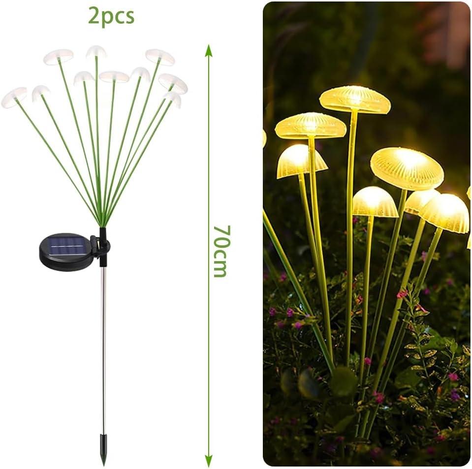 2 Piece Solar Jellyfish String Lights, Waterproof Solar Jellyfish Lamp, LED Solar Garden Decor, Swinging Garden Lights, Outdoor Lighting