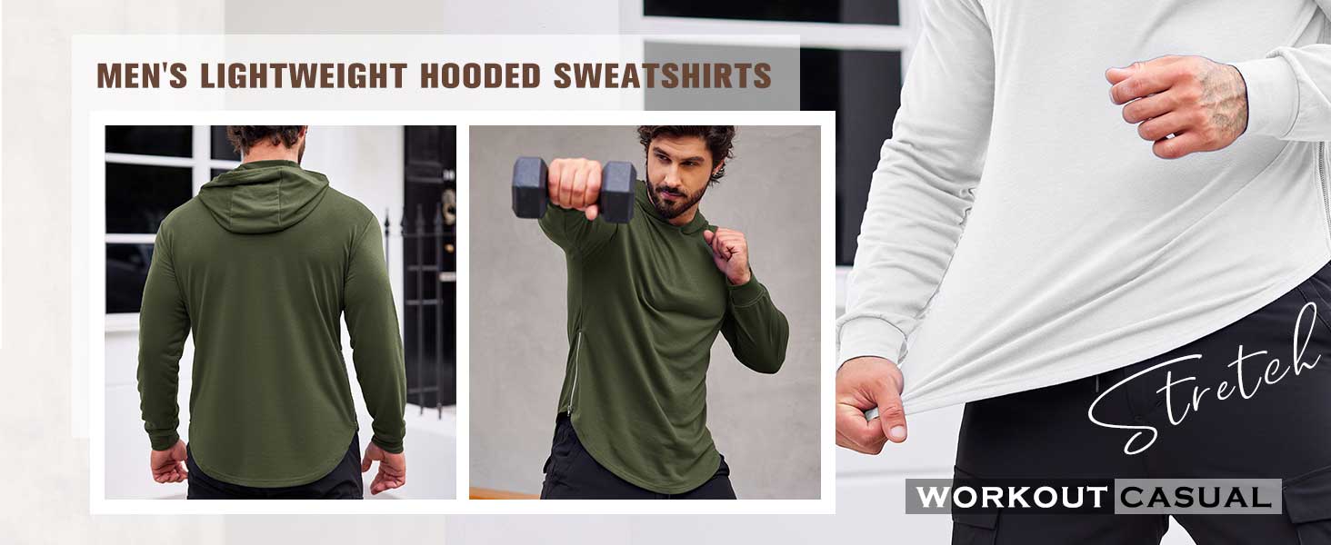 COOFANDY Men's Workout Sweatshirts Long Sleeve Muscle Fit Athletic Gym Hoodies Pullover