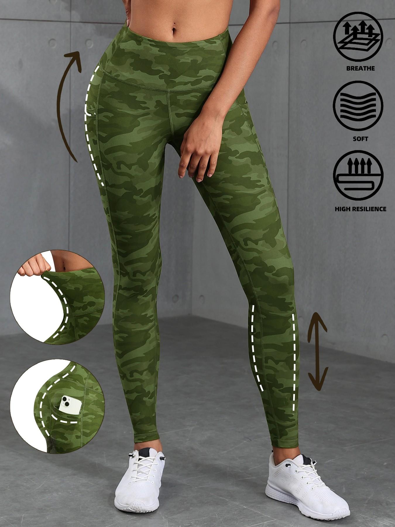 Women's High Waisted Yoga Leggings with Side Pockets, Comfortable Gym and Fitness Yoga Pants, Fashion Sportswear for All Seasons, Gym Sportswear Bottoms