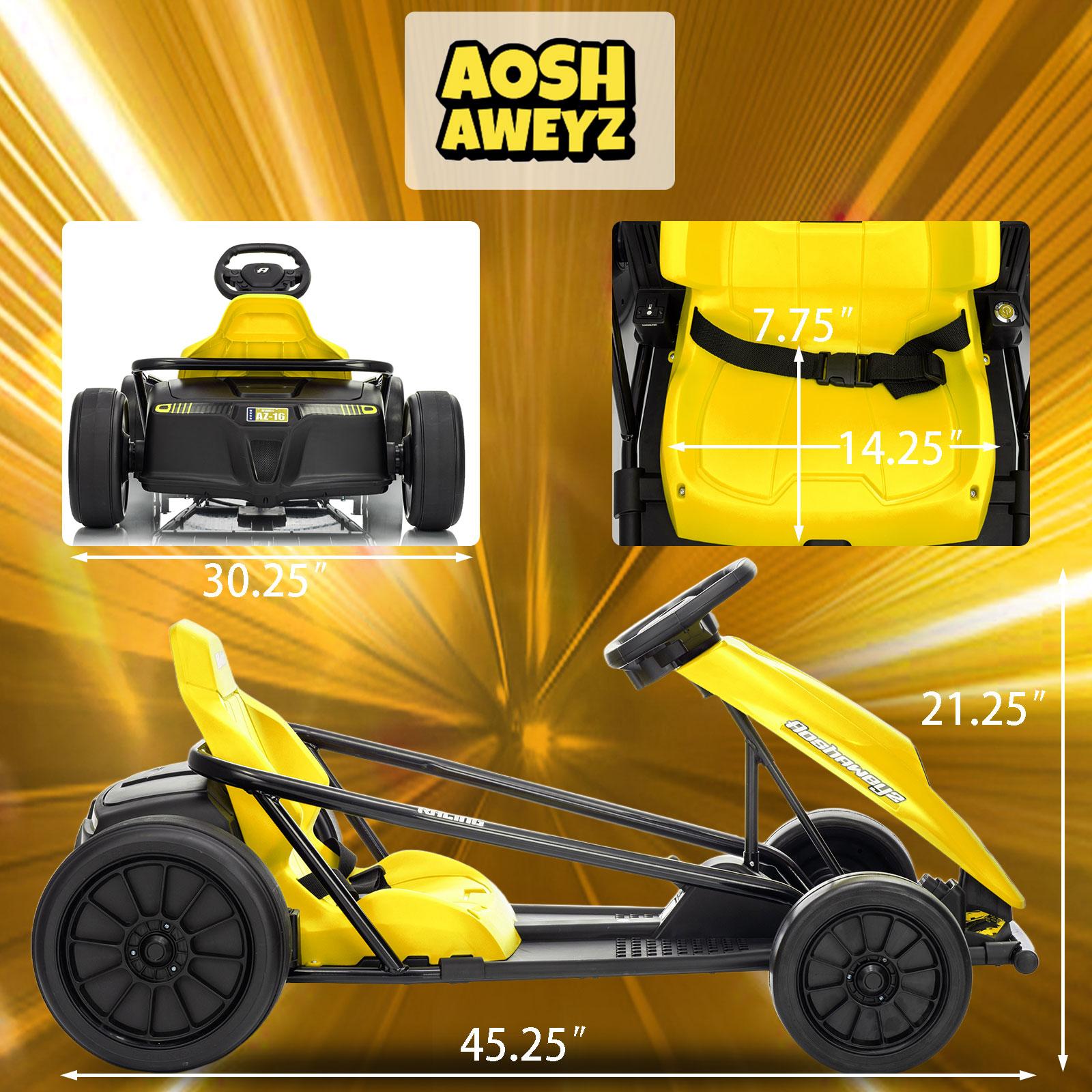 24V Electric Go Kart for Kids 8-12 Years, 8.1MPH High Speed Drift Racing Car, 3 Exclusive Color Themes, Upgraded Wear-Proof Rubber Rear Tires, Slow Start, Safety Belt, Music Horn, 154lbs Max Load, Outdoor Ride-On Toy Gift