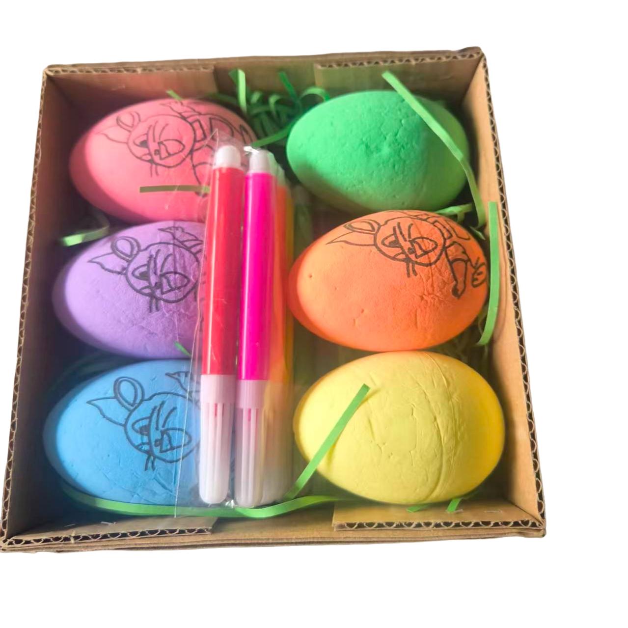 Safe Eco-Friendly DIY Hand-Painted Easter Eggs, Dual-Sided Realistic Egg Coloring Kit, Kids Craft Educational Toy, Parent-Child Interactive Painting Set