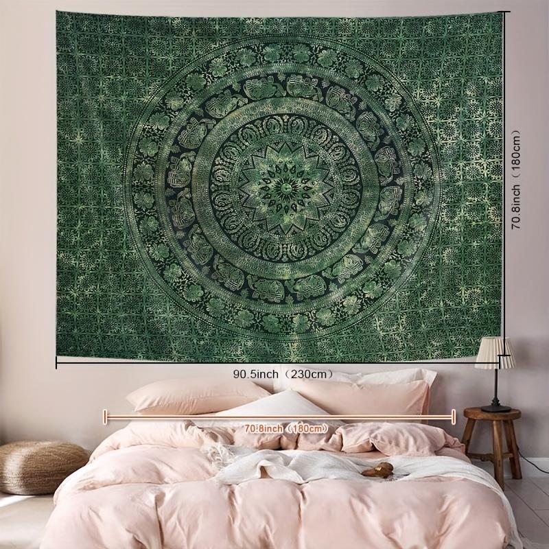 1Pc Bohemian Mandala Printed Tapestry, Boho Floral Design, Polyester Tapestry, Tapestry Wall Mural, Wall Hanging Living Room Bedroom Office, Home Decoration Room Decoration Party Decoration, with Free Installation Package