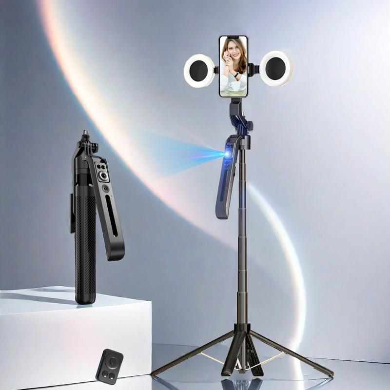 360° Rotatable Auto Face Tracking Phone Holder, Selfie Stick with Remote Control, Smart Shooting Phone Holder for Video Vlog Live Camera Stabilizer