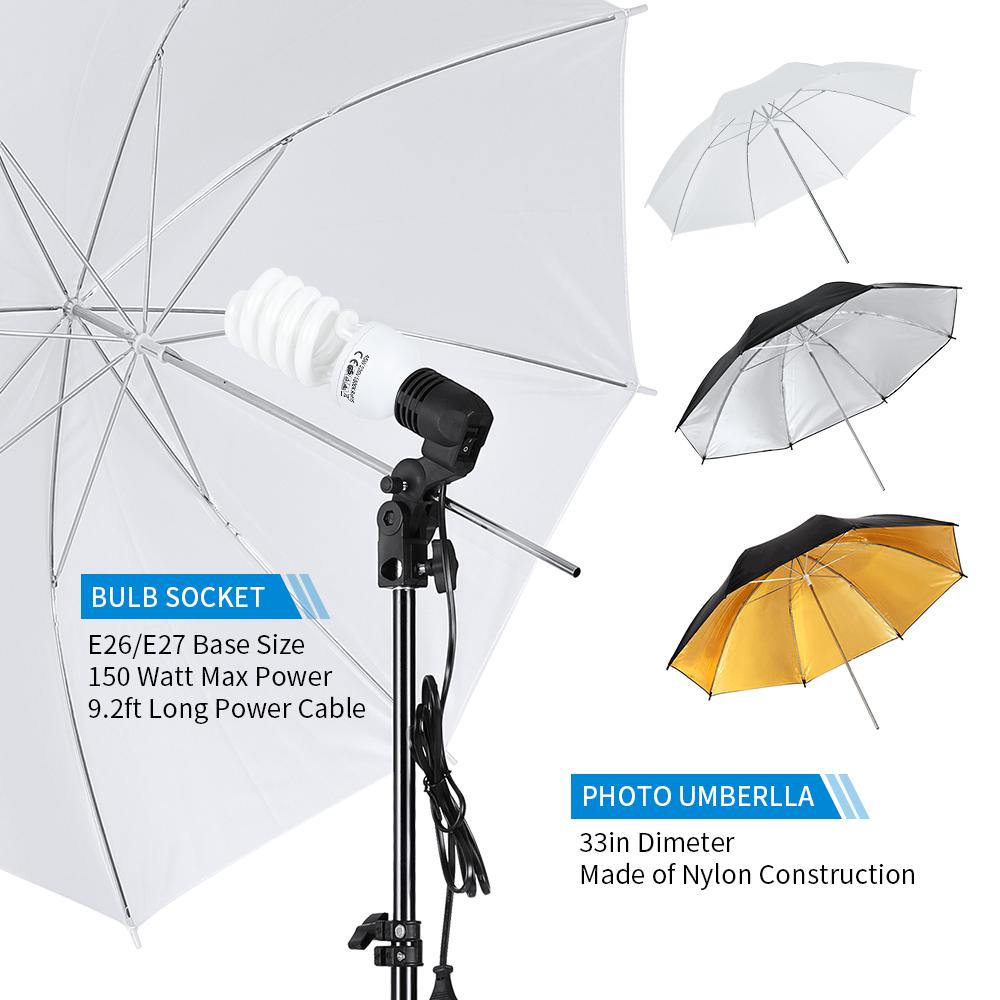 Umbrella Photography Lighting Kit,Soft Light Box Soft Umbrella Plus Five-In-One Reflector Set, Reflective Umbrella Lights Photography Kit for Portrait Studio Video Recording, Filming, Podcast