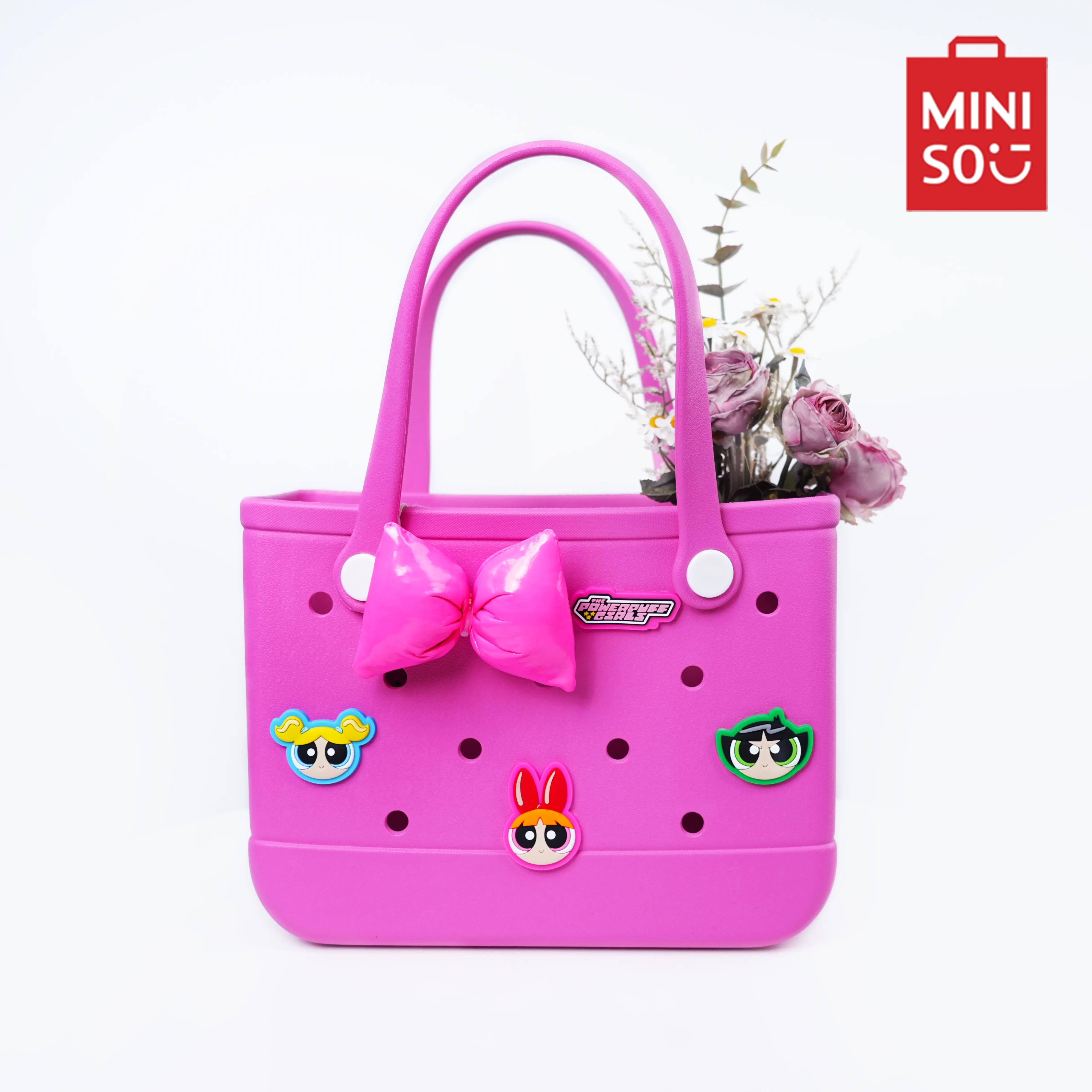 【Easter Gift basket】POWERPUFF GIRLS Easter Egg Hunt Bag with Handle Stylish Tote Bag Easter Gift Basket For Kids Teenagers Outdoor Picnic Party