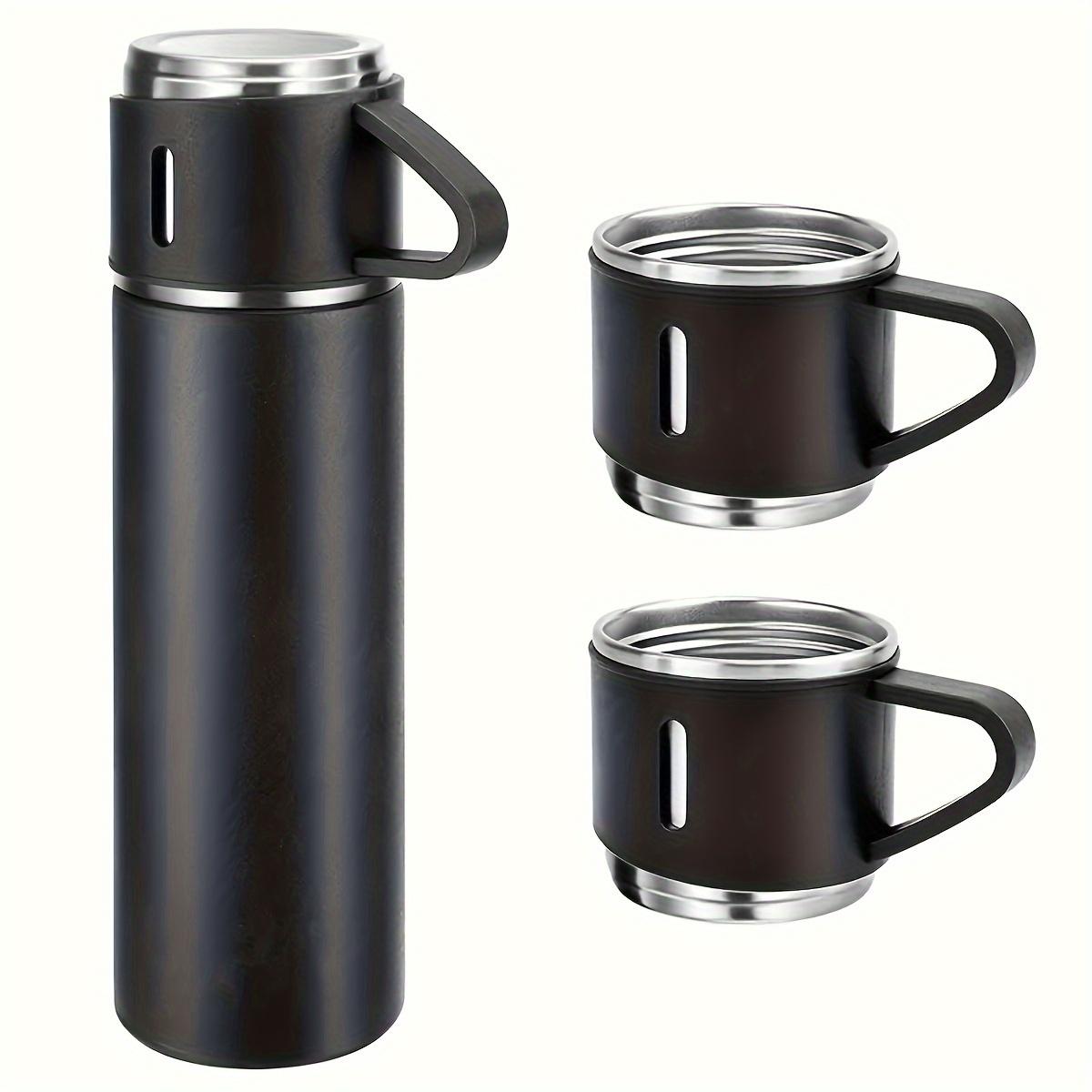 4pcs Including 3 Small Cups, 1 Water Cup, Insulated Cup Set, Insulated Tumbler Set, Travel Thermal Cup, Vacuum Insulated Tumblers, Stainless Steel Bottle 500ml/ 16.9oz, Perfect for Hot and Cold Drinks, Business and School, Three Lid, Portable Gift Set