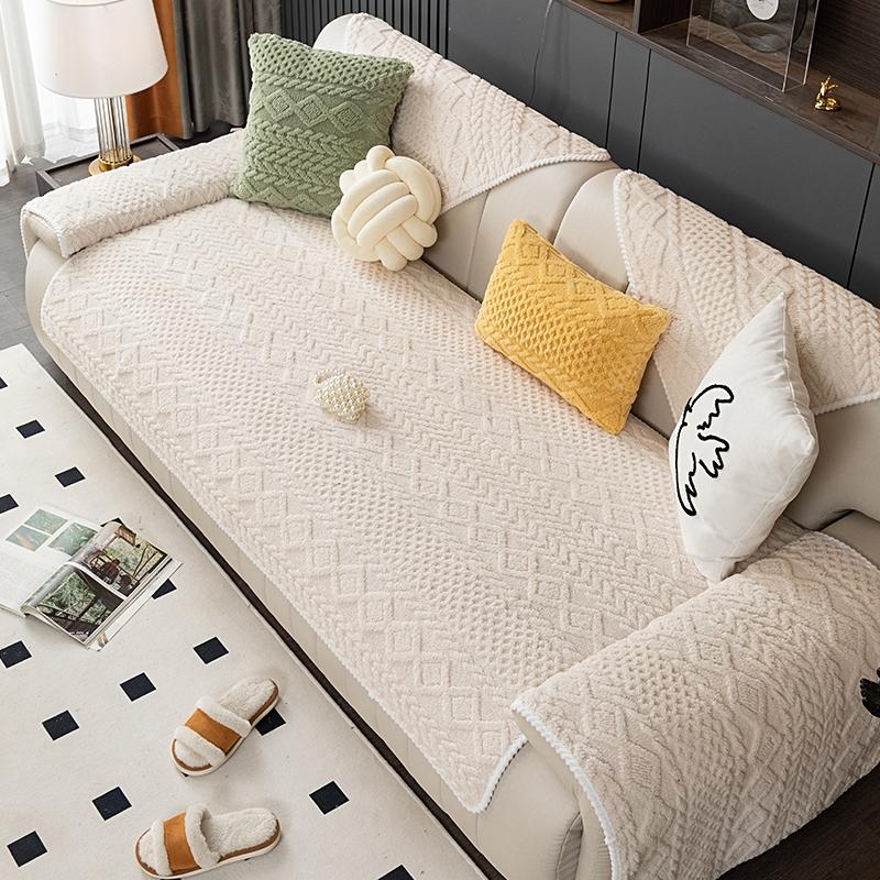 Solid Color Sofa Cover, Sofa Couch Covers, Non-Slip Sofa Slipcover, Soft & Comfortable Sofa Towel, Perfect for Living Room Protection, Soft Sofa Protector