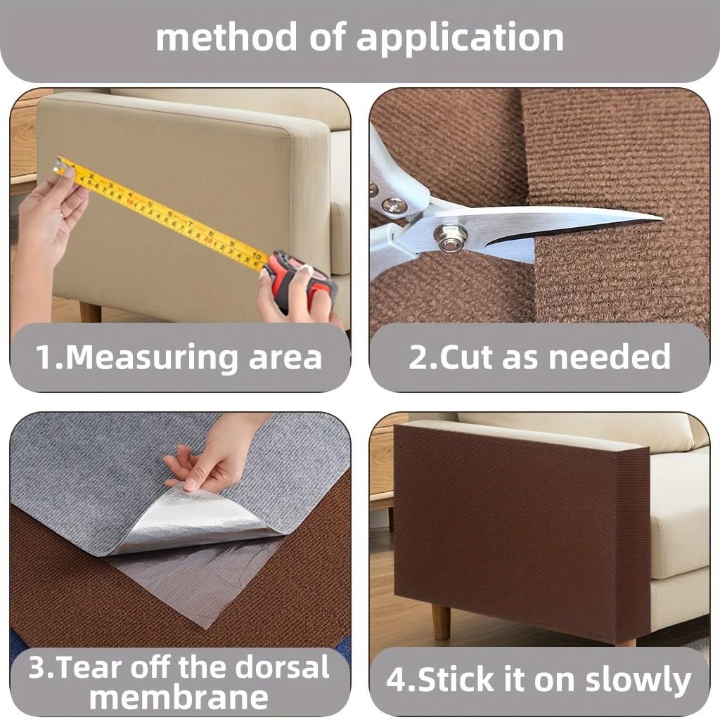 Self-Adhesive Cat Scratching Pad, Durable Polyester Sisal Wall Climbing Mat, Indoor Interactive Pet Cat Scratch Board, Easy Installation