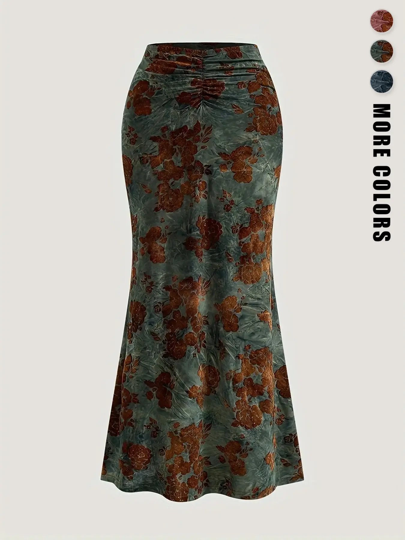 Women's Floral Slimming Long Mermaid Skirt, Elegant High Waist Bodycon Dress, Perfect for Parties & Daily Wear