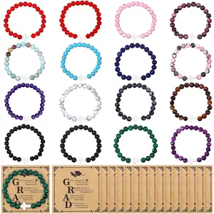 16 Sets Religious Graduation Gifts Bulk 2026 Graduation Bracelets with Bible Verse Cards End of Year Inspirational Cross Bracelet Christian Graduation Gift Class of 2026 Gifts for College High School