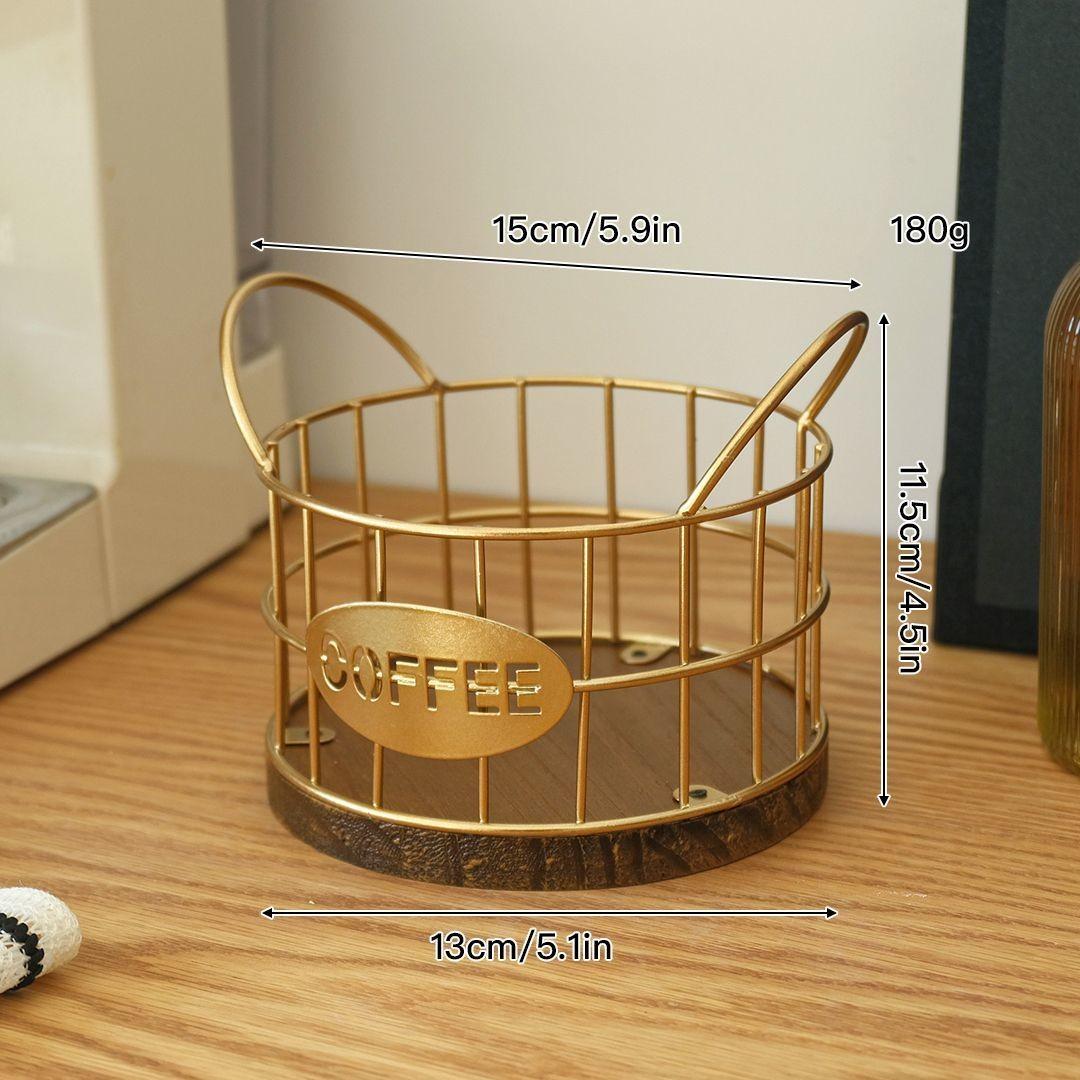 Metal Coffee Capsule Storage Basket, Geometric Design, Snack and Candy Dish, Creative Fruit Bowl, Modern Decorative Plate