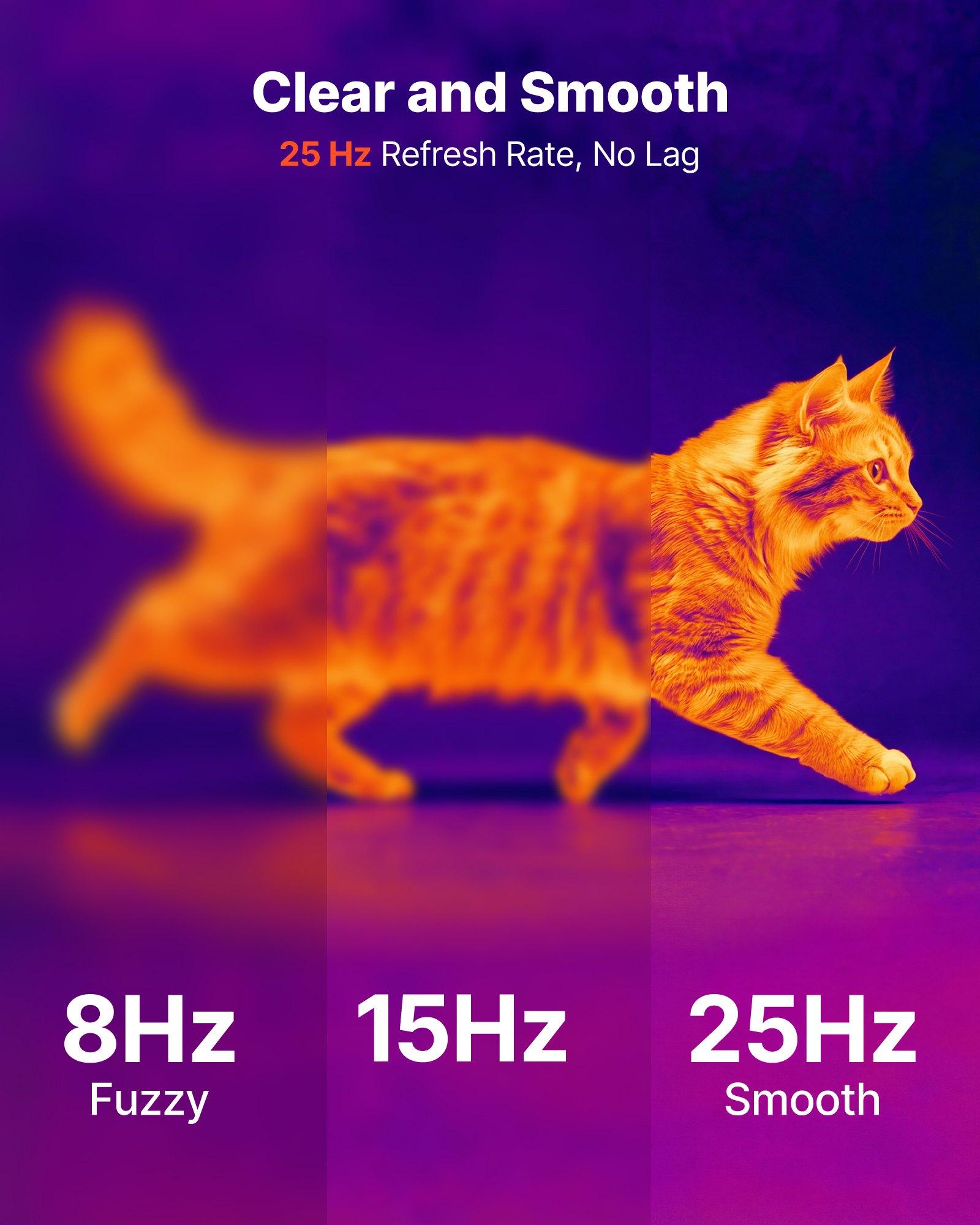 VEVOR Thermal Imaging Camera for Android & iOS Smartphones/Tablets, 512x384 Super Resolution, 25 Hz Refresh Rate, -4°F to 1022°F Range, 6 Color Palettes, Accurate Measurement for Automotive Diagnostics, 256 X 192, 25Hz Refresh Rate, -20°C To 550°C, ≤40 Mk
