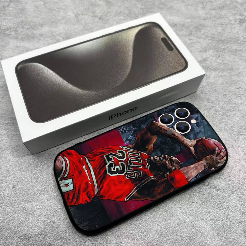 Basketball J-Jordan 23 Phone Case For iPhone 17,16,15,14,13,12,Pro,Max,Plus,Air,Samsung Galaxy S26 S25 S24 S23 S22 Black Soft Box