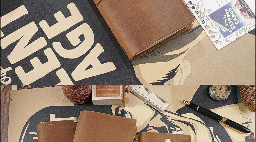 100% Genuine Leather Journal Refillable Travel Notebook Retro DIY Handmade Diary Sketchbook School Office Gift Customized