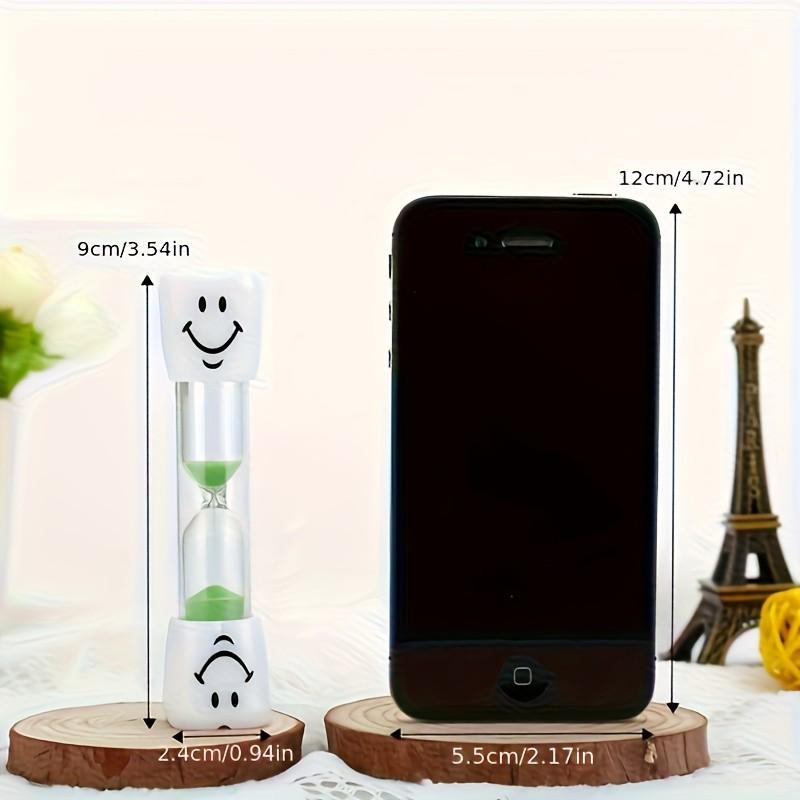 Seven Minute Toothbrush Sand Timer, Colorful Happy Face Design, Mini Kitchen Timer for Brushing Teeth and Cooking, Fun Timer