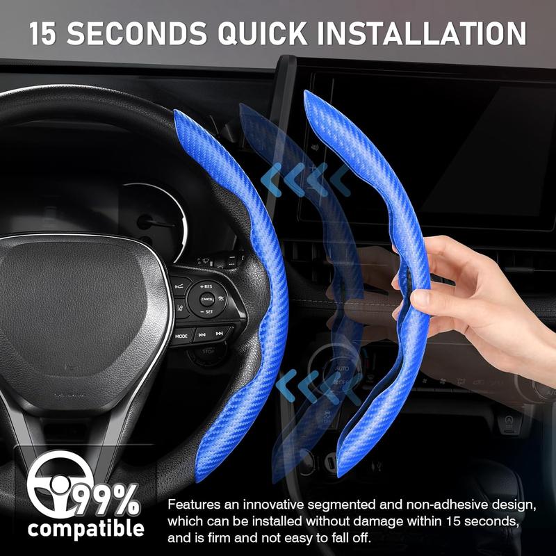 CROSSDESIGN Universal 15" Steering Wheel Cover, Car Anti-Skid Steering Wheel Cover 2pcs, Steering Wheel Grip Protector,Compatible with Most Car, Trucks, SUV, sedans,Decor Gadgets for car，Car Accessories