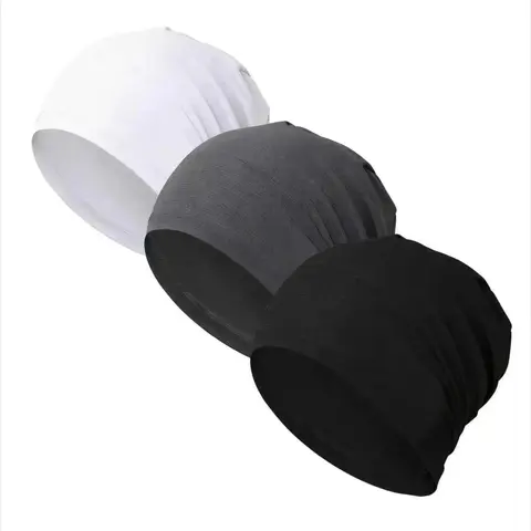 3PCS Lightweight Skull Cap for Men Women, Stretchy Fitted Sports Beanie for Running, Cycling, Travel & Sleep, Breathable Helmet Liner, One Size Fits Most, Ideal Gift for Active Adults