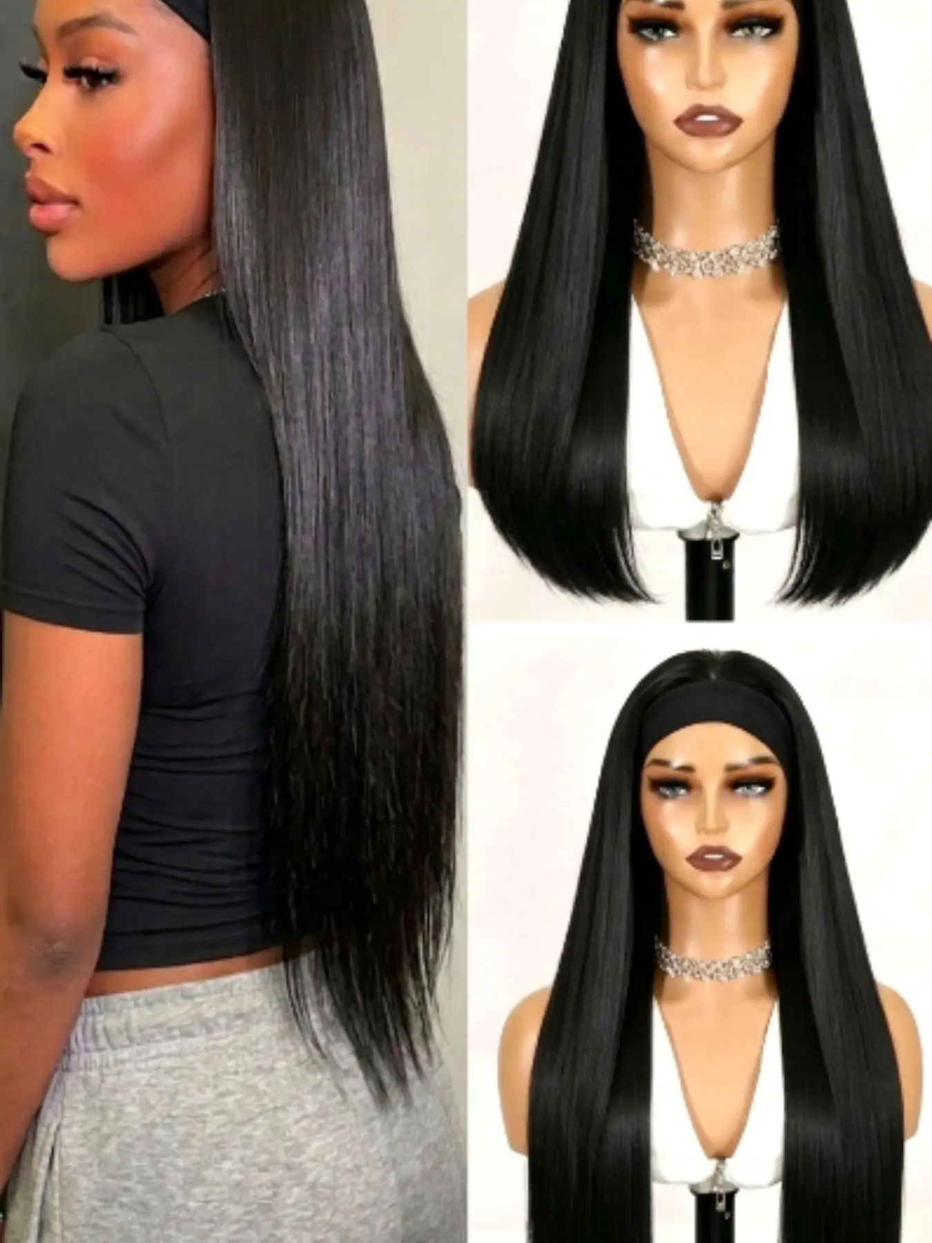 24 Inch Super Long Glueless Headband Half Wig for Women, Synthetic Wavy Hair, Heat Resistant, Daily & Party Use, All Seasons
