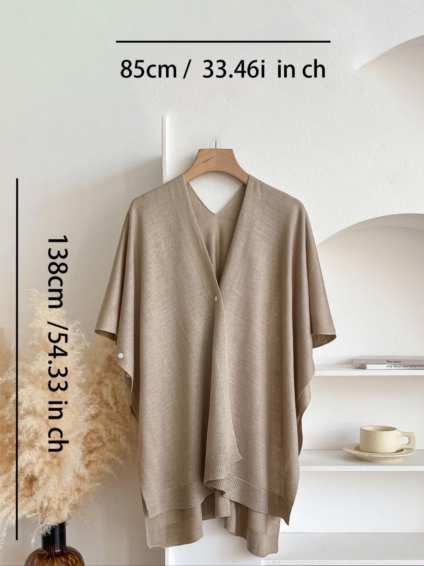 Women's Elegant Solid Color Shawl, Casual Soft Shawl, Soft Comfortable Fashion Accessory, Versatile Vintage Style, Perfect for Daily Wear