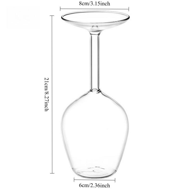 1 Piece, 13.53-Ounce Creative Inverted Wine Glass, Unique Shape, High Aesthetic Value. Made Of Glass, Stylish Design, High-End Feel. Suitable For Holding Red Wine, Serving, And Tasting. Home Decoration, Artistic Atmosphere.