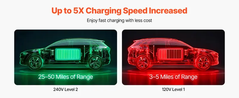 【toolupgrade】VEVOR Automatic EV Charging Switch, NEMA 14-30, Splitter Switch for Dryer EV Charger, 24A Max 240V Smart Power Distribution with Circuit Breaker, Real-Time Display, for EVs, Ovens, Dishwashers, ETL