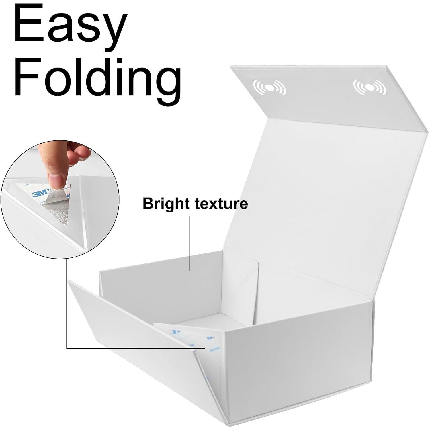 9.5x6x3 inches  Boxes with  Closure,White for Birthday and Holiday Gifts (WHITE, Pack of 1)