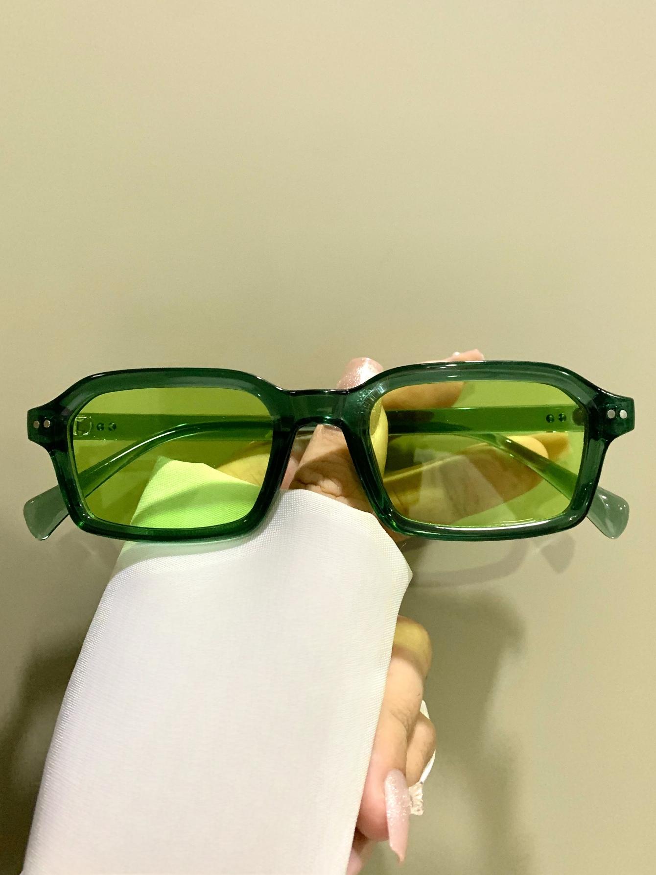 Small Frame Rectangular Glasses, Simple Fashion Trend Decorative Eyeglasses for Men and Women