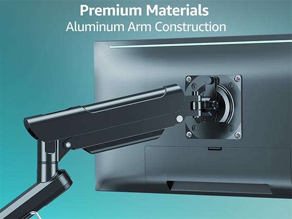 MOUNTUP 13"-32" Single Monitor Desk Mount, Adjustable Gas Spring Monitor Arm, White/Black