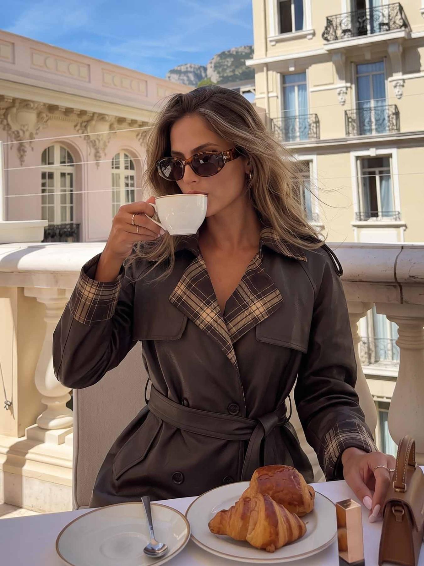 2026 Fall Winter New British Style Aesthetic Short Trench Coat for Women, Stand Collar Patchwork Plaid Fashion Loose Outerwear, Trendy Ladies Jacket