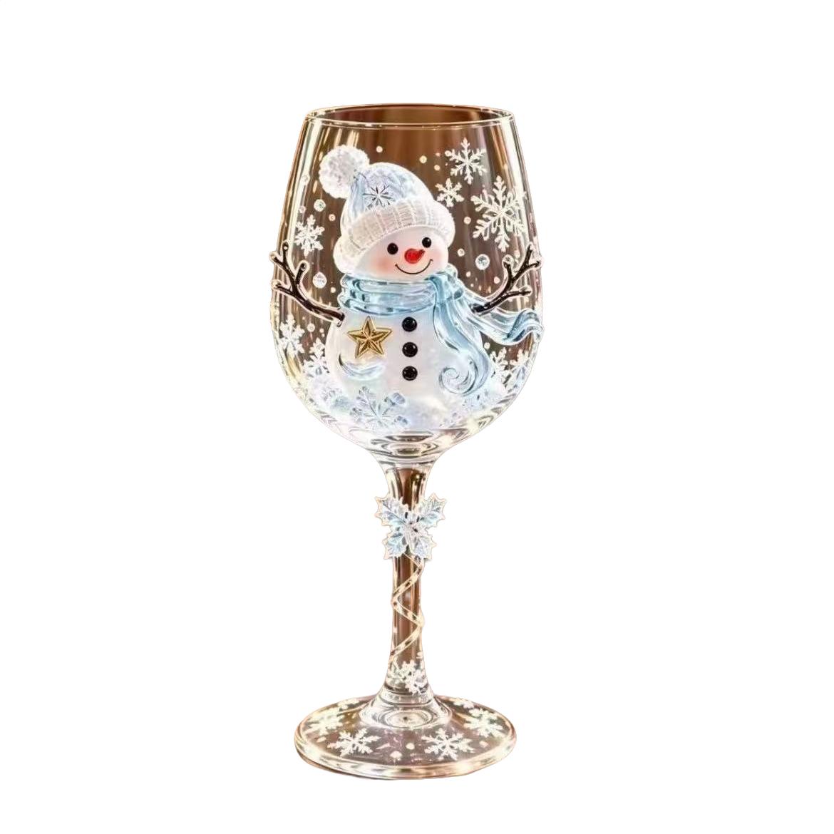 New Christmas Glass Art Cup, Elegant Holiday Drinkware, Perfect for Festive Celebrations, Unique Gift Idea, High-Quality Glass Design