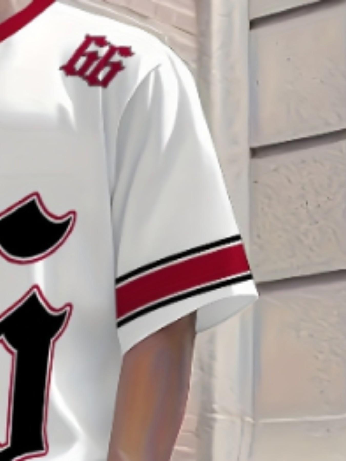 Summer Adult Men's T-Shirt and Shorts Set, Striped Patchwork 66 Number Sports Digital Print, Casual Daily Wear, 2-Piece