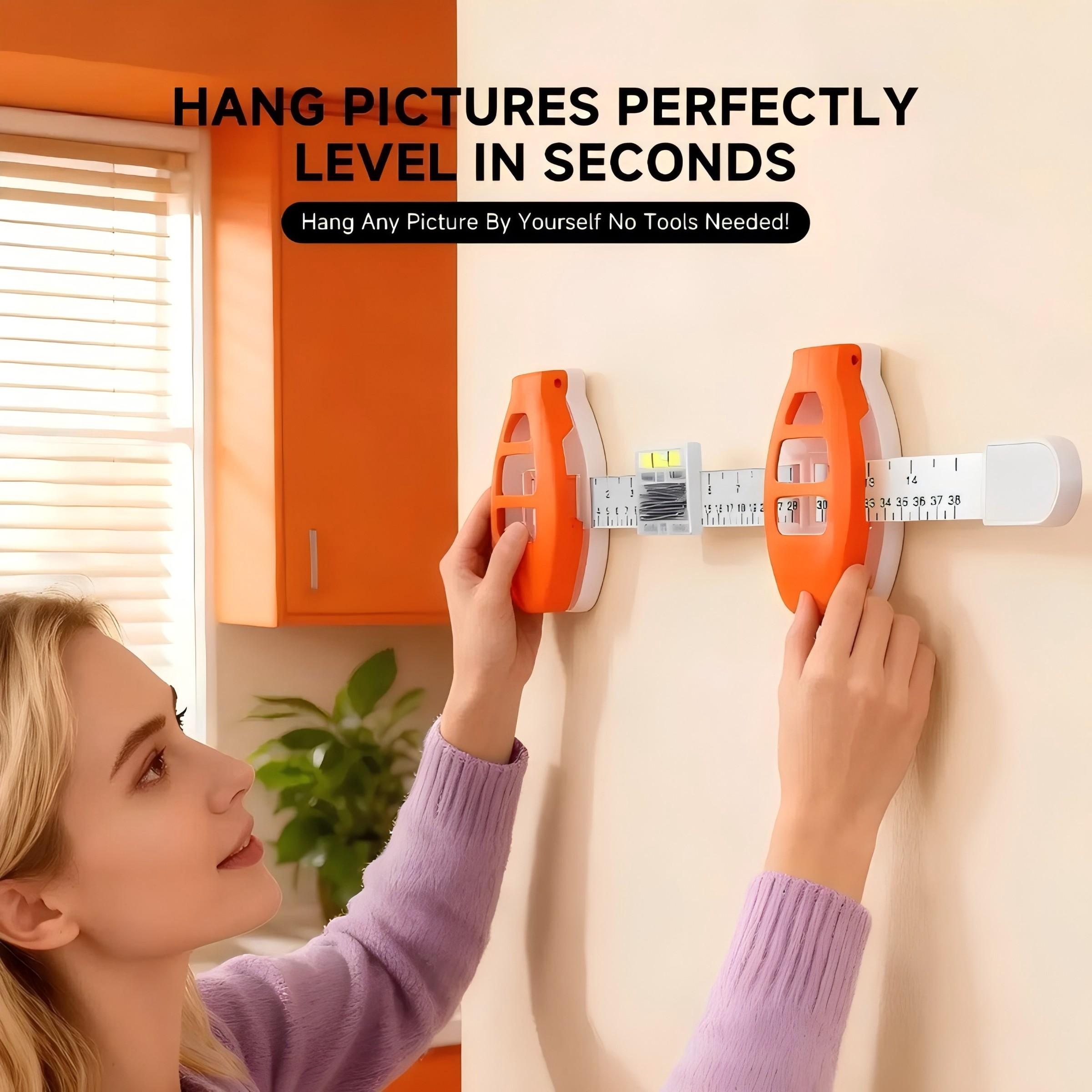 Multi-Functional Wall Mounting Tool Kit with Level and Ruler, Precision Frame Alignment for Galleries, Mirrors, Artworks, DIY Home Decor Installation