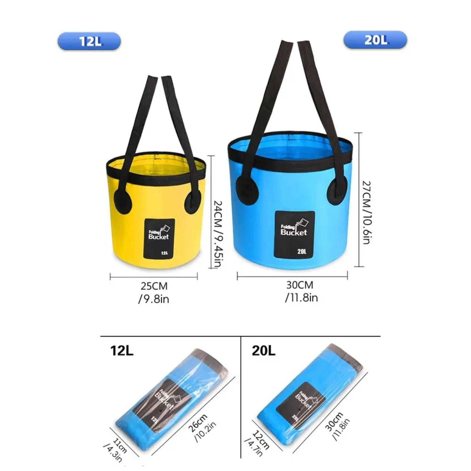 1PC 20L Folding Bucket, Portable Water Container with Reinforced Handles and Collapsible Design for Camping, Fishing, Car Washing and Gardening