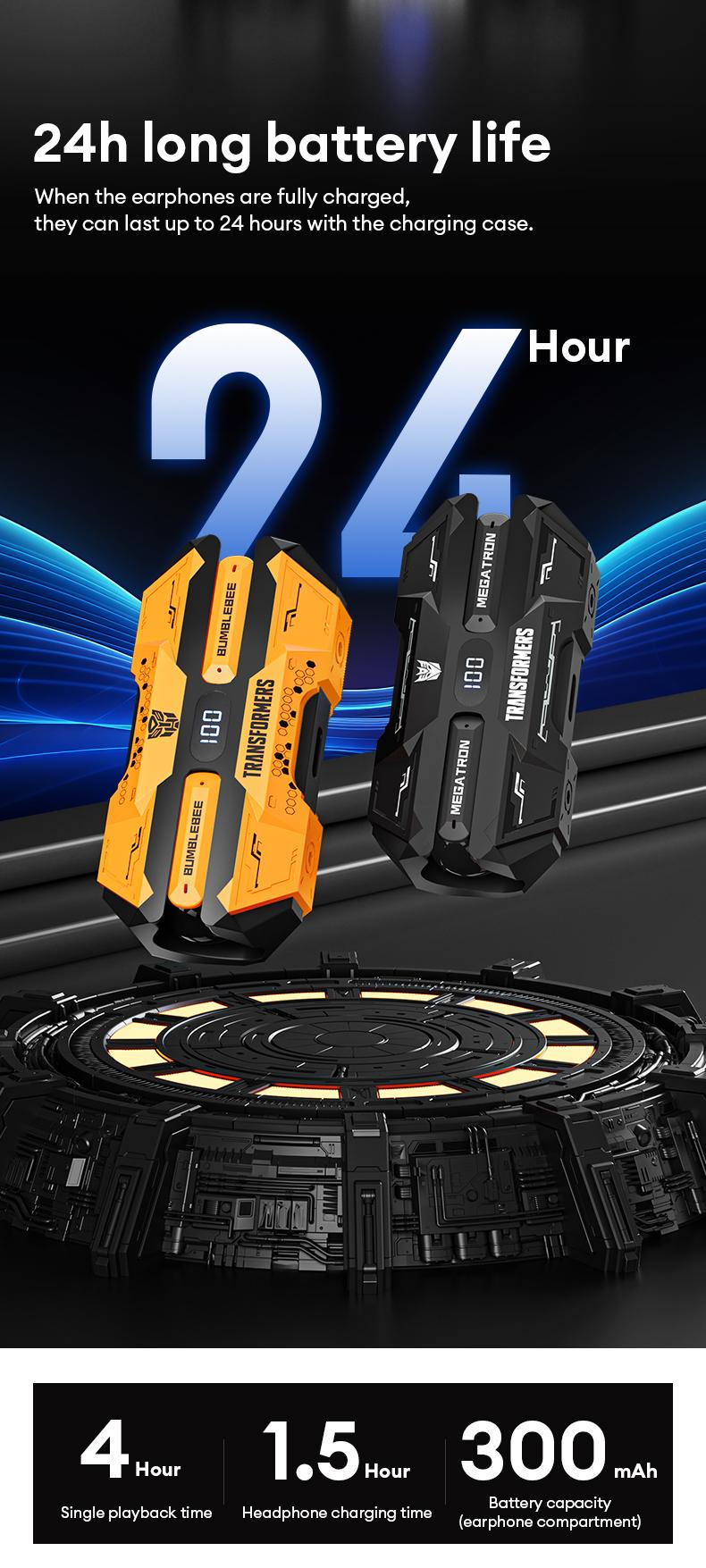 TRANSFORMERS TF-T51 In-Ear Wireless Earphones with 2025 New Bluetooth 6.0 for Faster, More Stable Connection & Lower Power Use, Immersive Full-Frequency Stereo Sound, High-Resolution Audio, Wireless Headphones for Music & Phone Calls