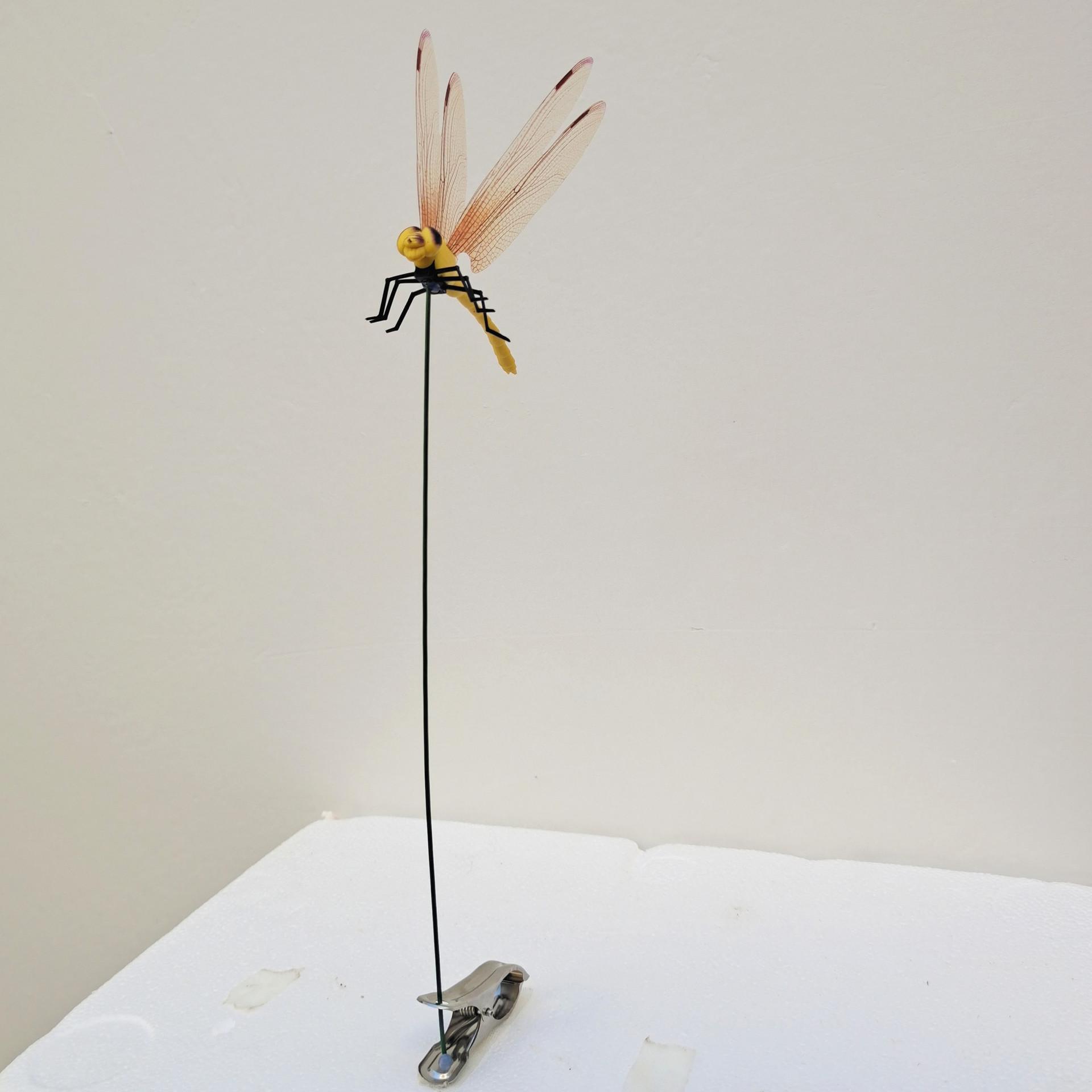 Simulated dragonfly plug rod decorative clip garden green plant creative ornament multi-color optional indoor and outdoor universal