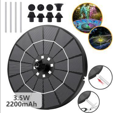 Solar Fountain, Solar Powered Bird Bath Fountain Pump, 1.5W Solar Panel Kit Water Pump, Outdoor Watering Submersible Pump for Pond, Pool, Garden, Fish Tank