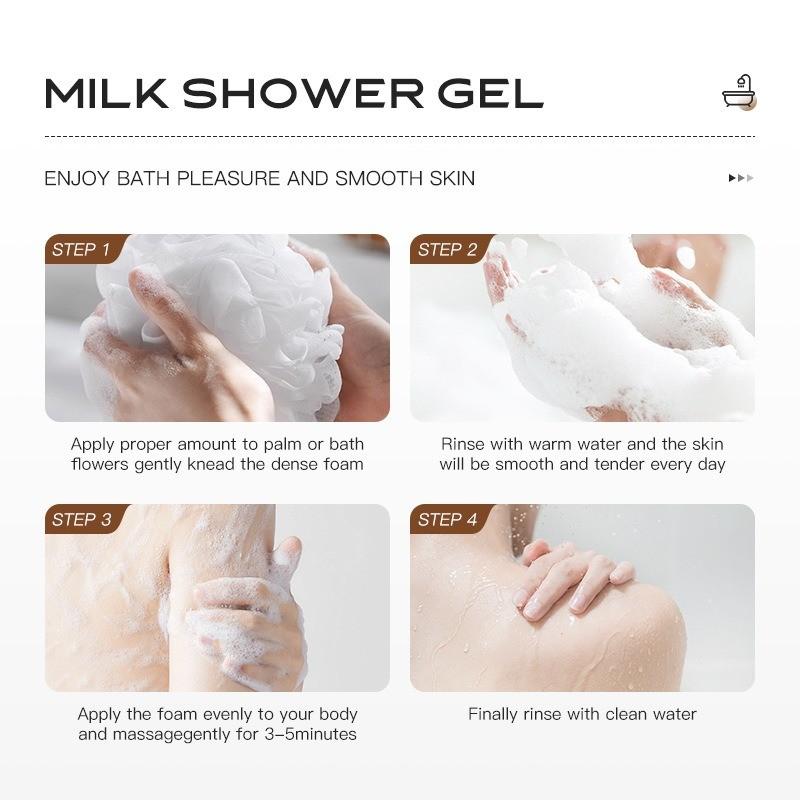 Goat Milk Body Wash & Body Lotion 250ml Set,Moisturizing for Dry Skin,Gentle Cleansing,Long-Lasting Hydration,Soft Smooth Glowing Skin,Daily Skin Care,Nourishing Repair,Non-Greasy,Refresh & Brighten Skin