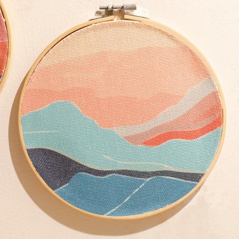 4pcs/set Wooden Embroidery Round Wall Decor, Flower Pattern Hanging Decor For Home Living Room Bedroom Wall Hanging Design