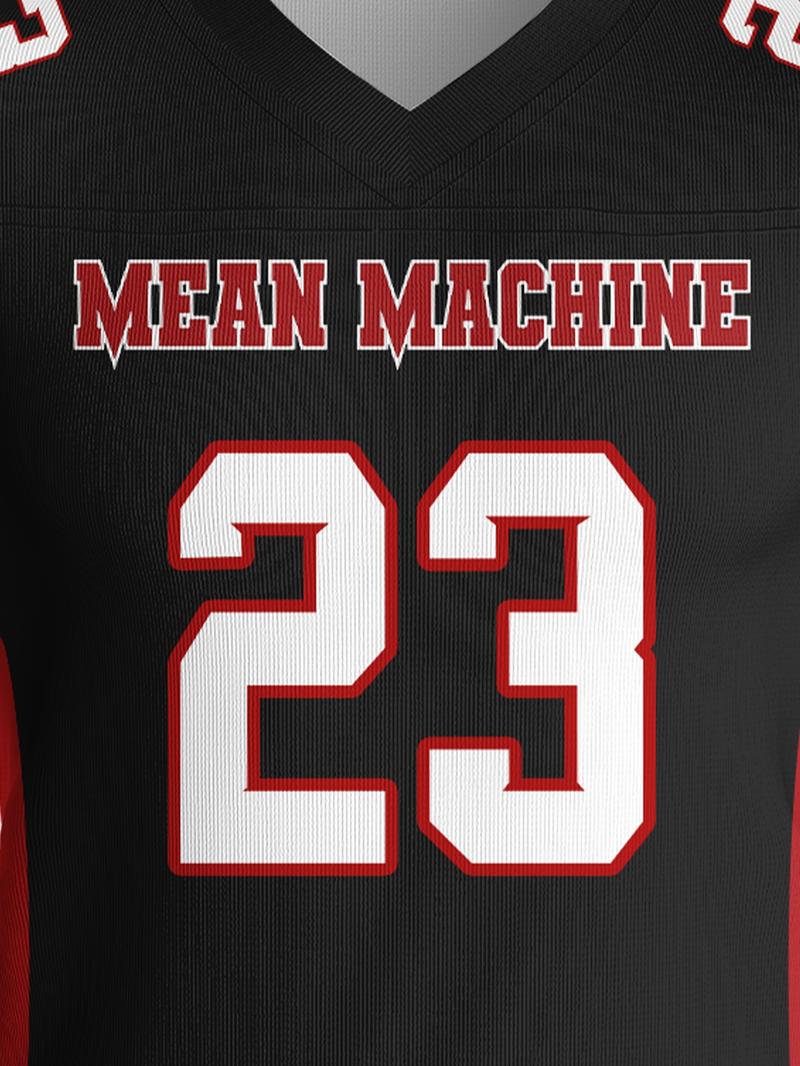 Men's American Football Jersey, Mean Machine Megget #23, Classic Vintage V Neck, Quick Dry Sweat Absorbent, Indoor & Outdoor Sports Wear, Jersey Top