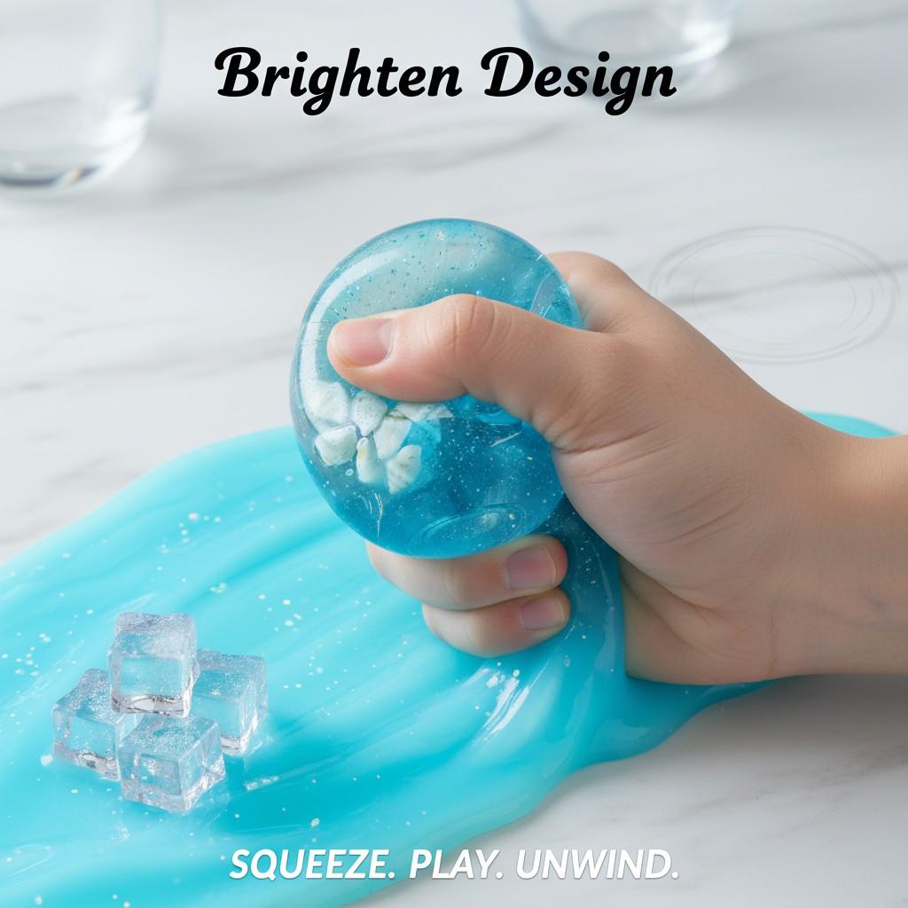 1pc Jell-O Ocean Ball Squeeze Toy, a soft, slow-rebound sensory toy. A breathable, relaxing, soft, and slow-bouncing stress-relief desk gadget with a durable, unique design. An essential relaxation tool for adults, perfect for desks, study tables, Easter