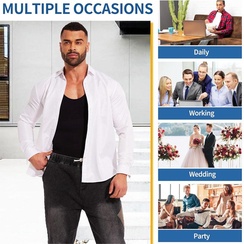 CATTIBOR 1/2/3 PACK Men's Bodysuit Shapewear With Open Crotch ,Men Full Body Shaper Tummy Control Sleeveless Bodysuit,Men Underwear For All Seasons