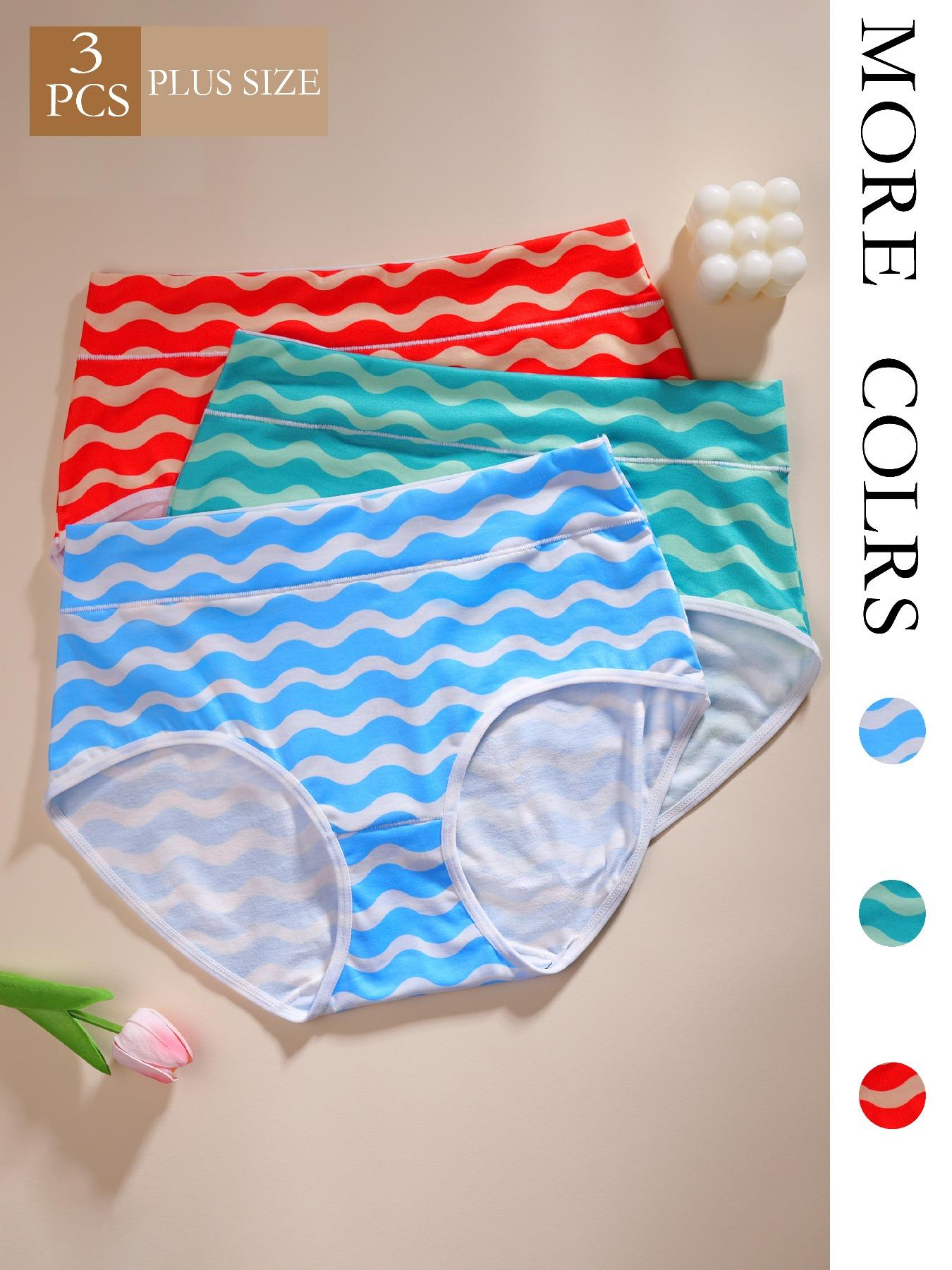 Plus size Women's Mid-Waist Underwear, Breathable Elastic Comfort Panties, Casual All-Seasons Briefs, Multiple Colors Available