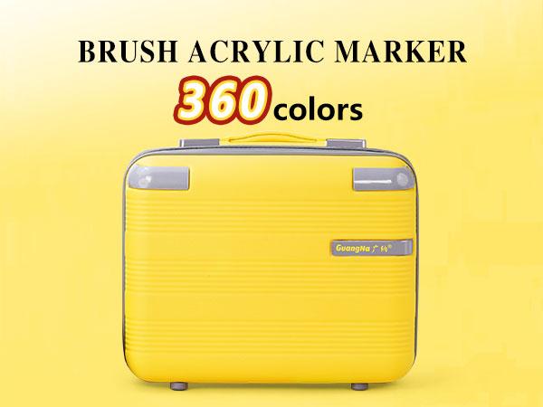 360 Color Acrylic Paint Soft Tip Marker Set, Acrylic Marker Pen, Waterproof Quick Dry Markers, Creative DIY Drawing Graffiti Stickers Poster, Art Design Gift Stationery