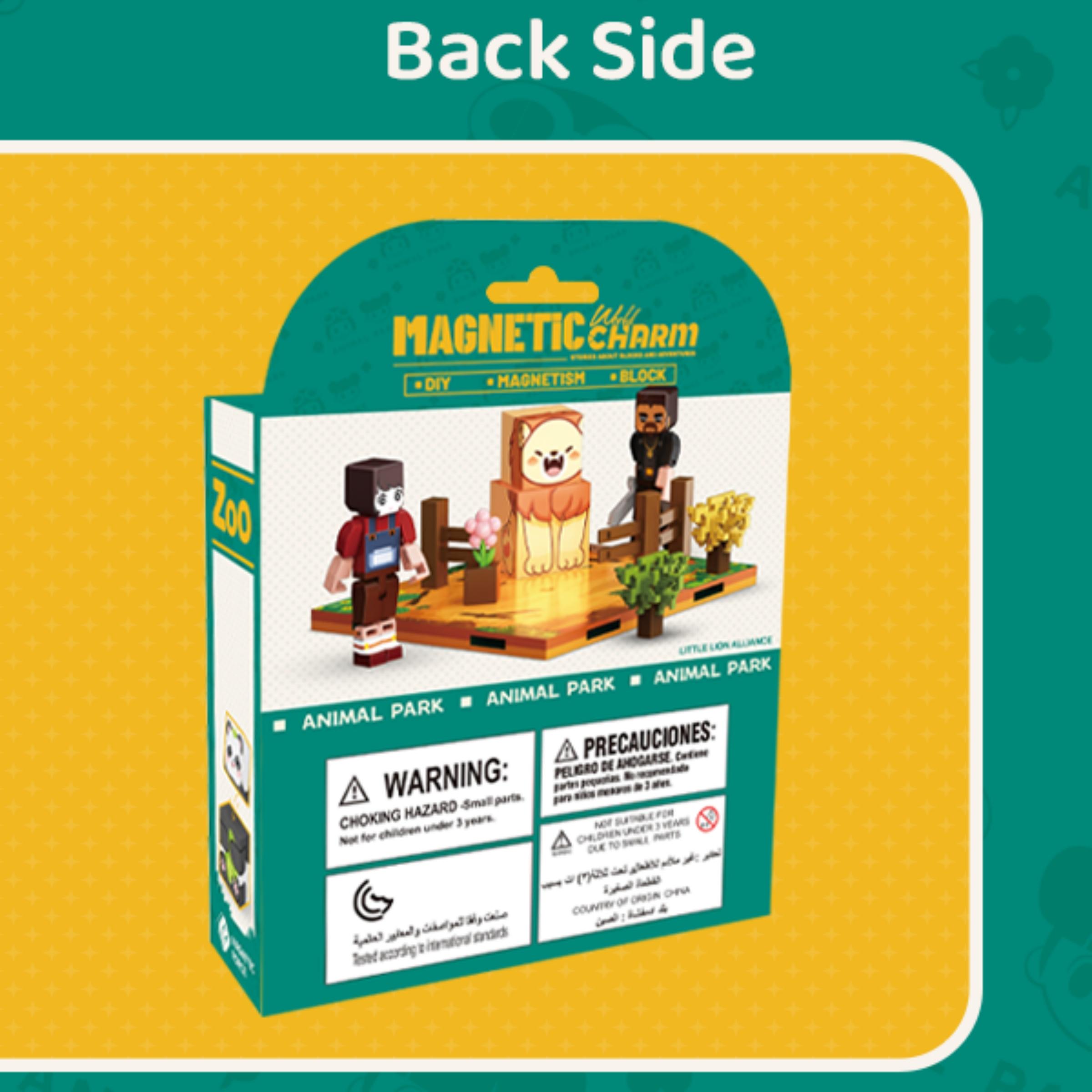 Magnetic Building Blocks Minecraft Lion Scene, DIY Puzzle Toy for Kids, Educational Gift for Boys and Girls, Creative Playset