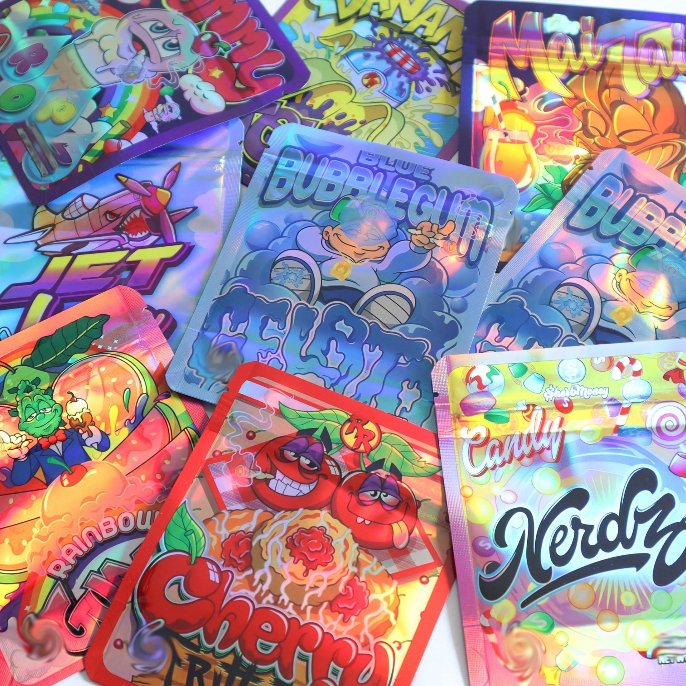 20/50/100pcs Self-Sealing Poly Bags with Transparent Window, Reusable Zip Lock Sealed Bags for Candy, Sweets, Chocolate Storage